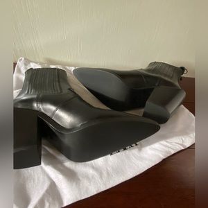 Zara Leather Heeled Cowboy Ankle Boots